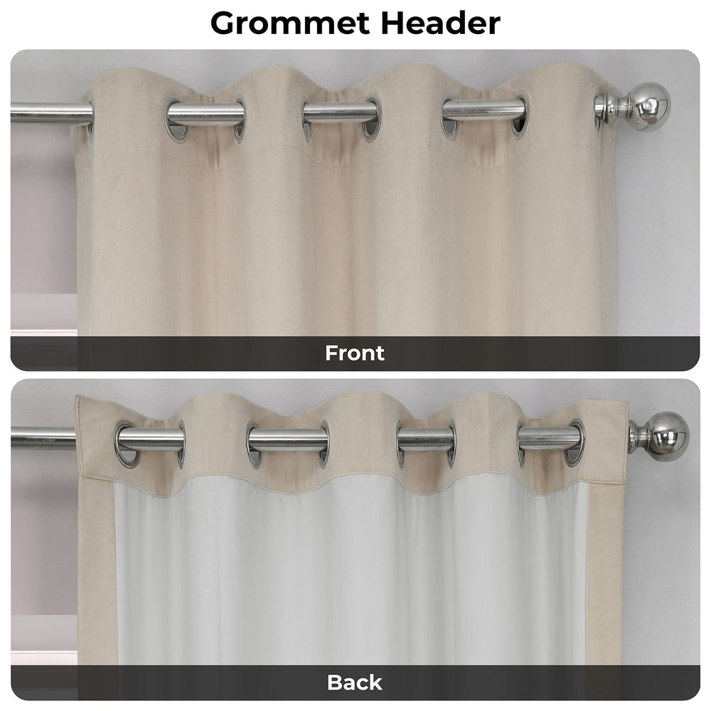 Alabaster Beige Grommet Signature Velvet Blackout Curtain