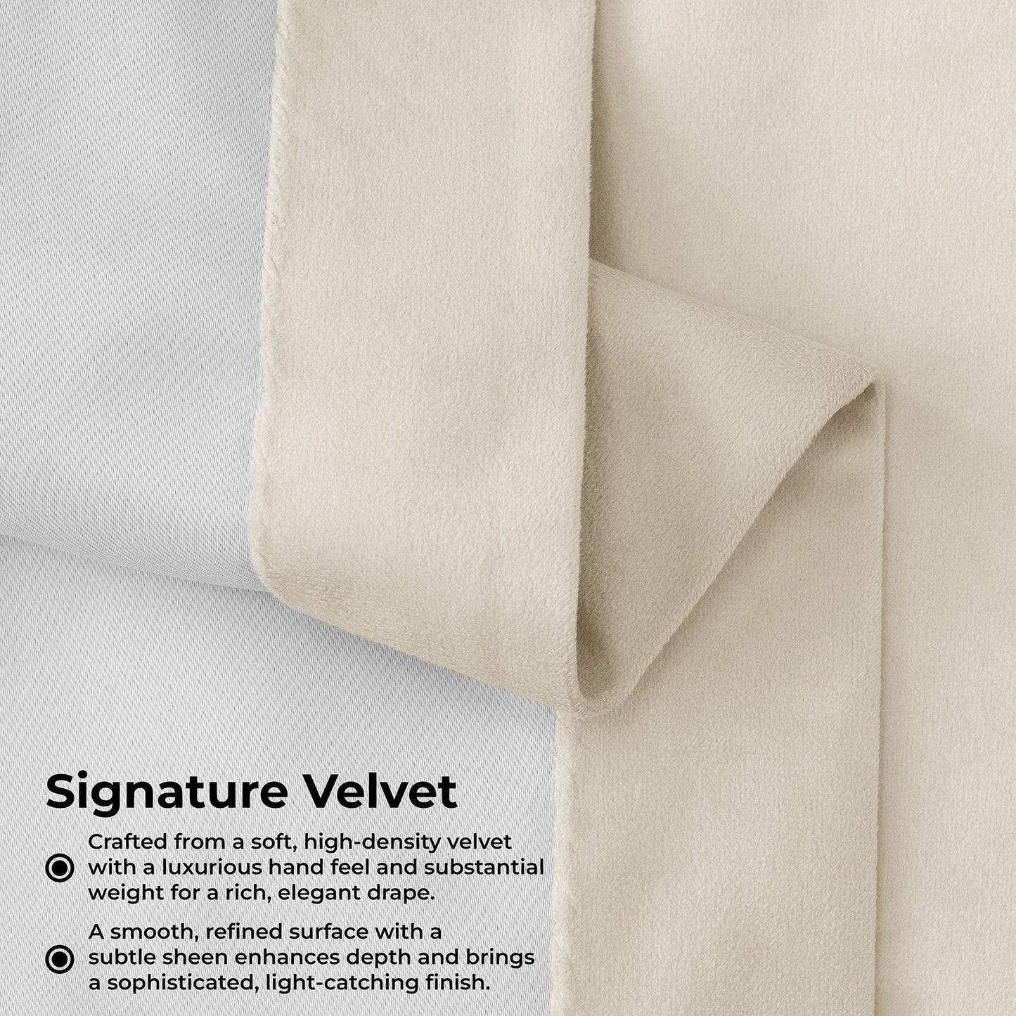 Alabaster Beige Grommet Signature Velvet Blackout Curtain