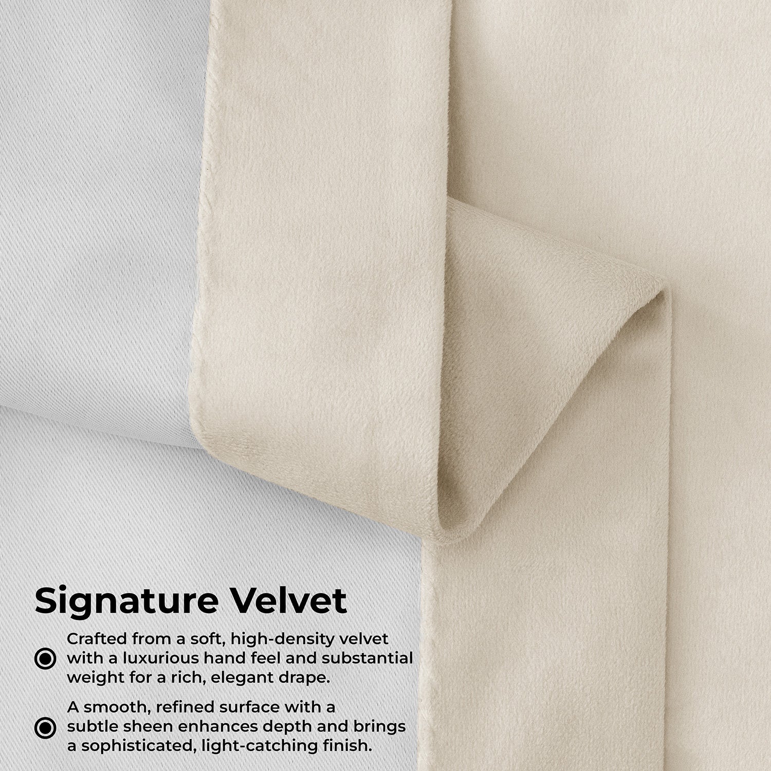 Alabaster Beige Grommet Signature Velvet Blackout Curtain