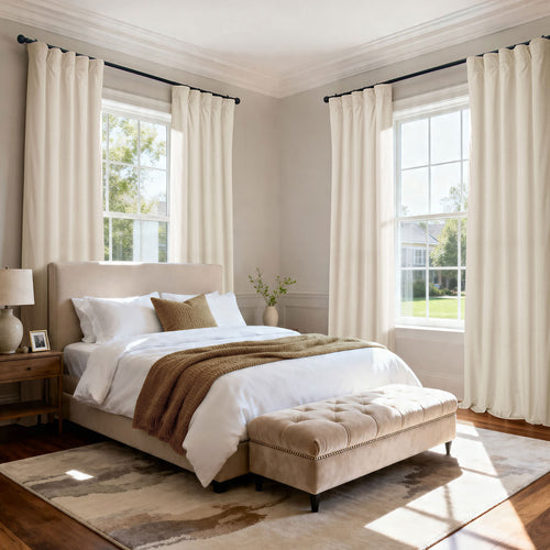 Alabaster Beige Signature Velvet Blackout Curtain
