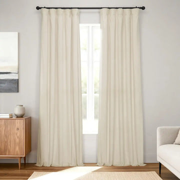 Alabaster Beige Signature Velvet Blackout Curtain