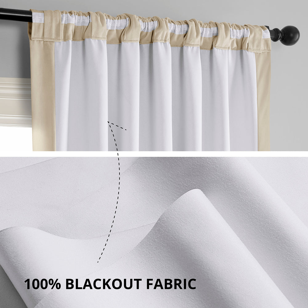 Alabaster Beige Signature Velvet Blackout Curtain