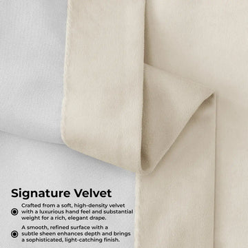 Alabaster Beige Signature Velvet Blackout Curtain