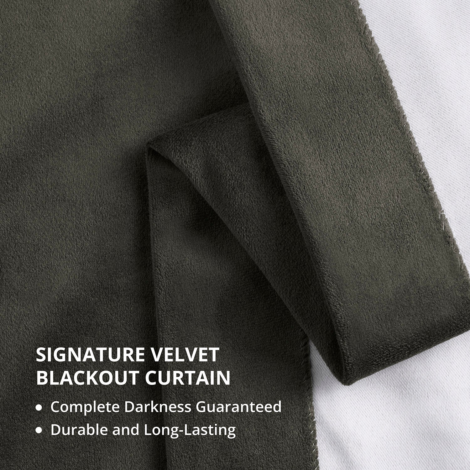 Gunmetal Grey Signature Velvet Blackout Curtain