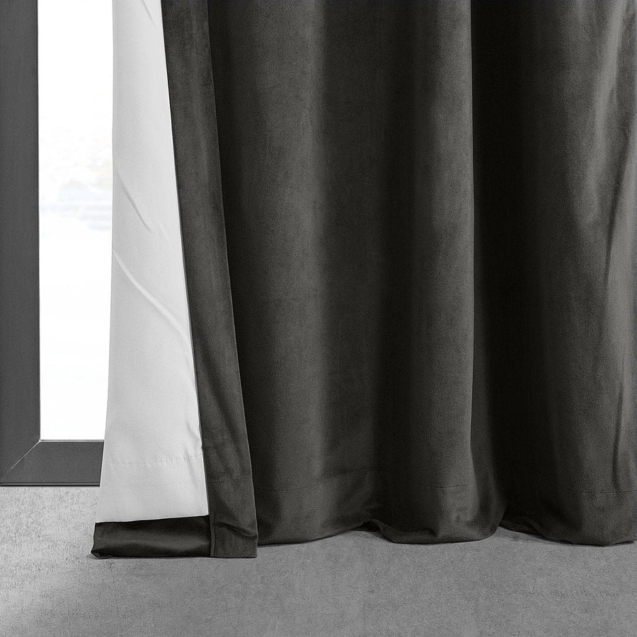 Gunmetal Grey Grommet Signature Velvet Blackout Curtain - HalfPriceDrapes.com