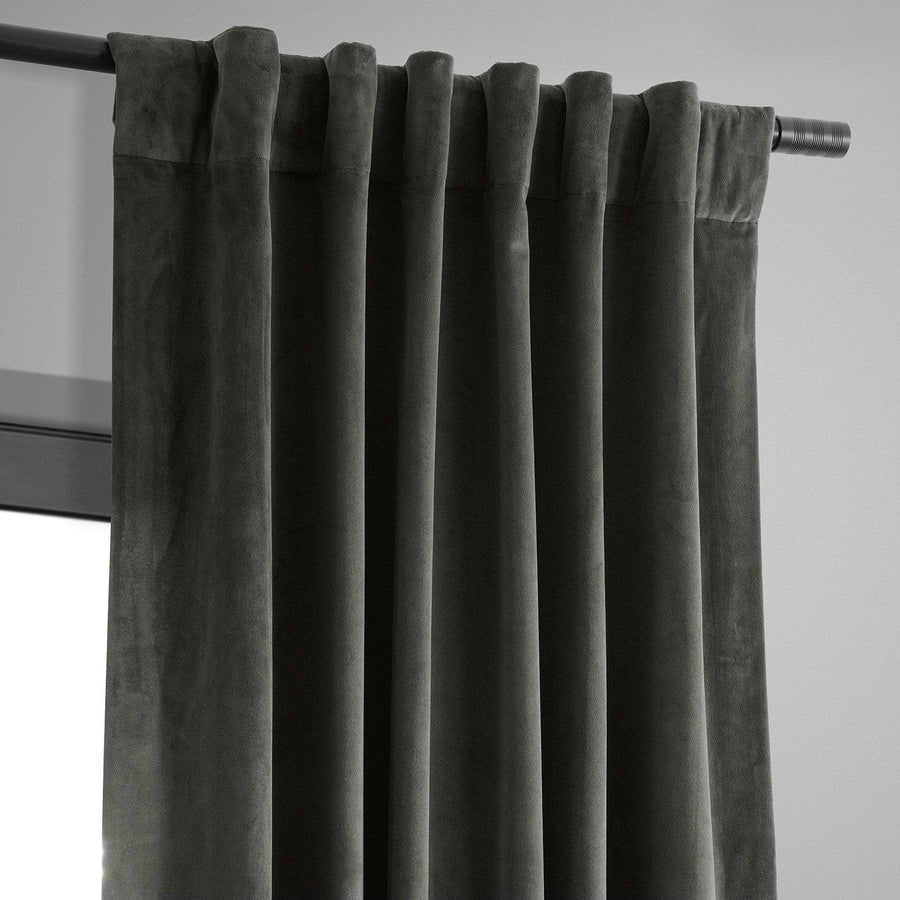Gunmetal Grey Signature Velvet Blackout Curtain - HalfPriceDrapes.com