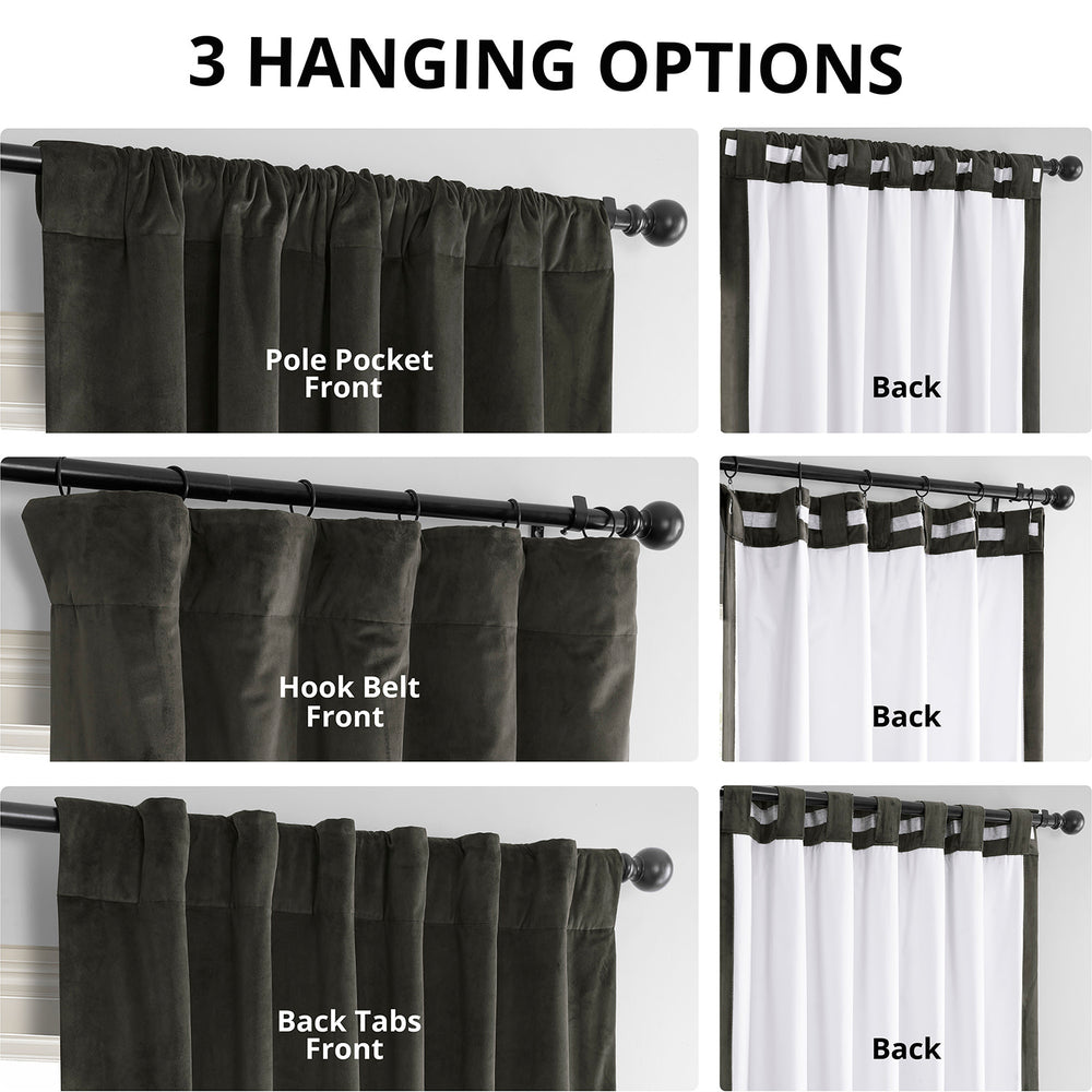 Gunmetal Grey Signature Velvet Blackout Curtain