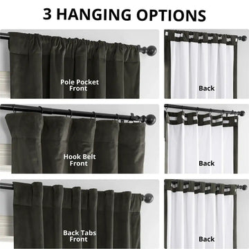 Gunmetal Grey Signature Velvet Blackout Curtain
