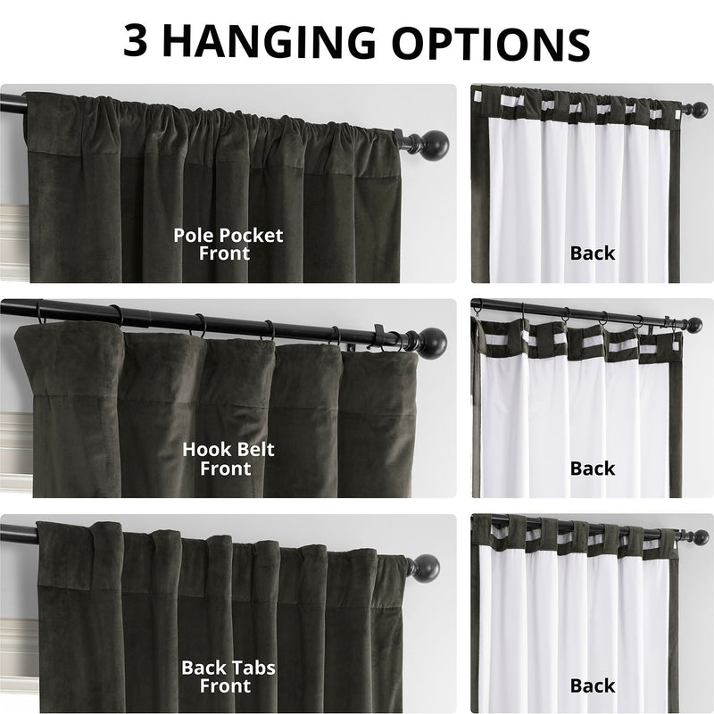 Gunmetal Grey Signature Velvet Blackout Curtain