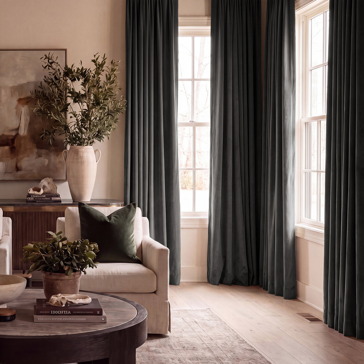 Gunmetal Grey Signature Velvet Custom Curtain