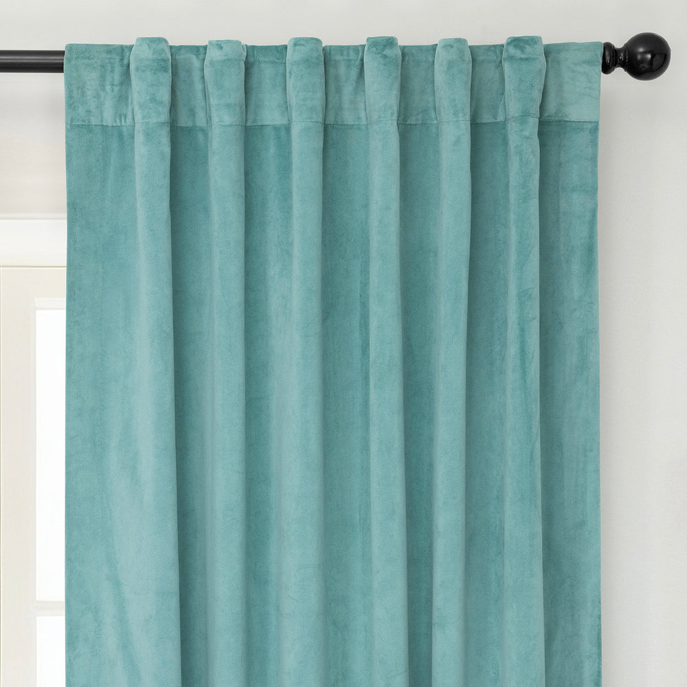 Aqua Mist Signature Velvet Blackout Curtain