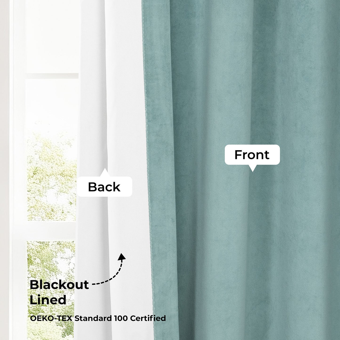 Aqua Mist Signature Velvet Blackout Curtain