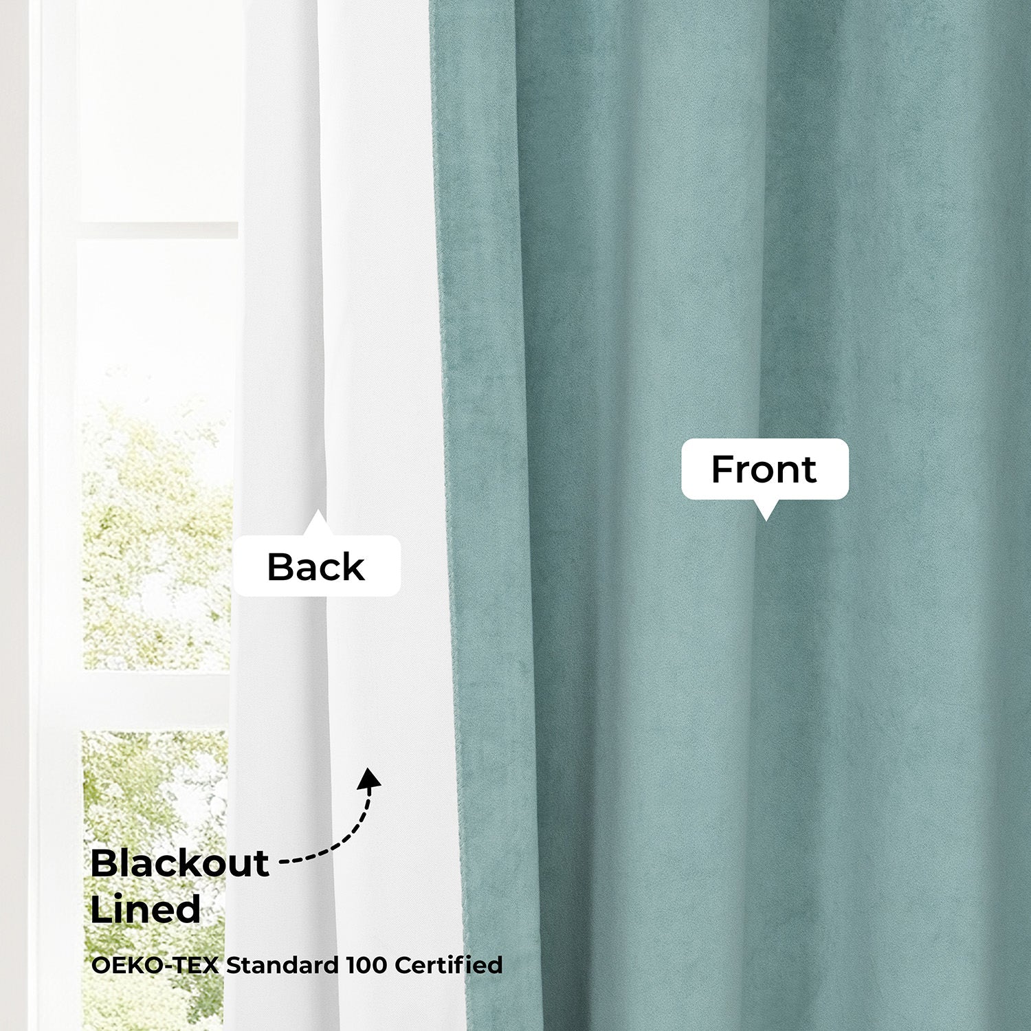 Aqua Mist Signature Velvet Blackout Curtain