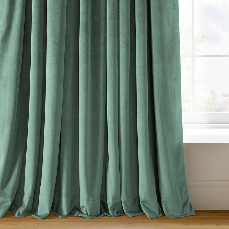 Aqua Mist Signature Velvet Custom Curtain