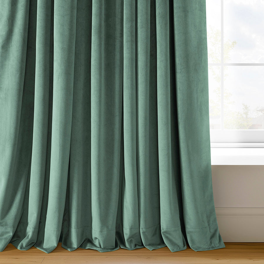 Aqua Mist Signature Velvet Custom Curtain