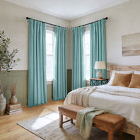 Aqua Mist Signature Velvet Blackout Curtain