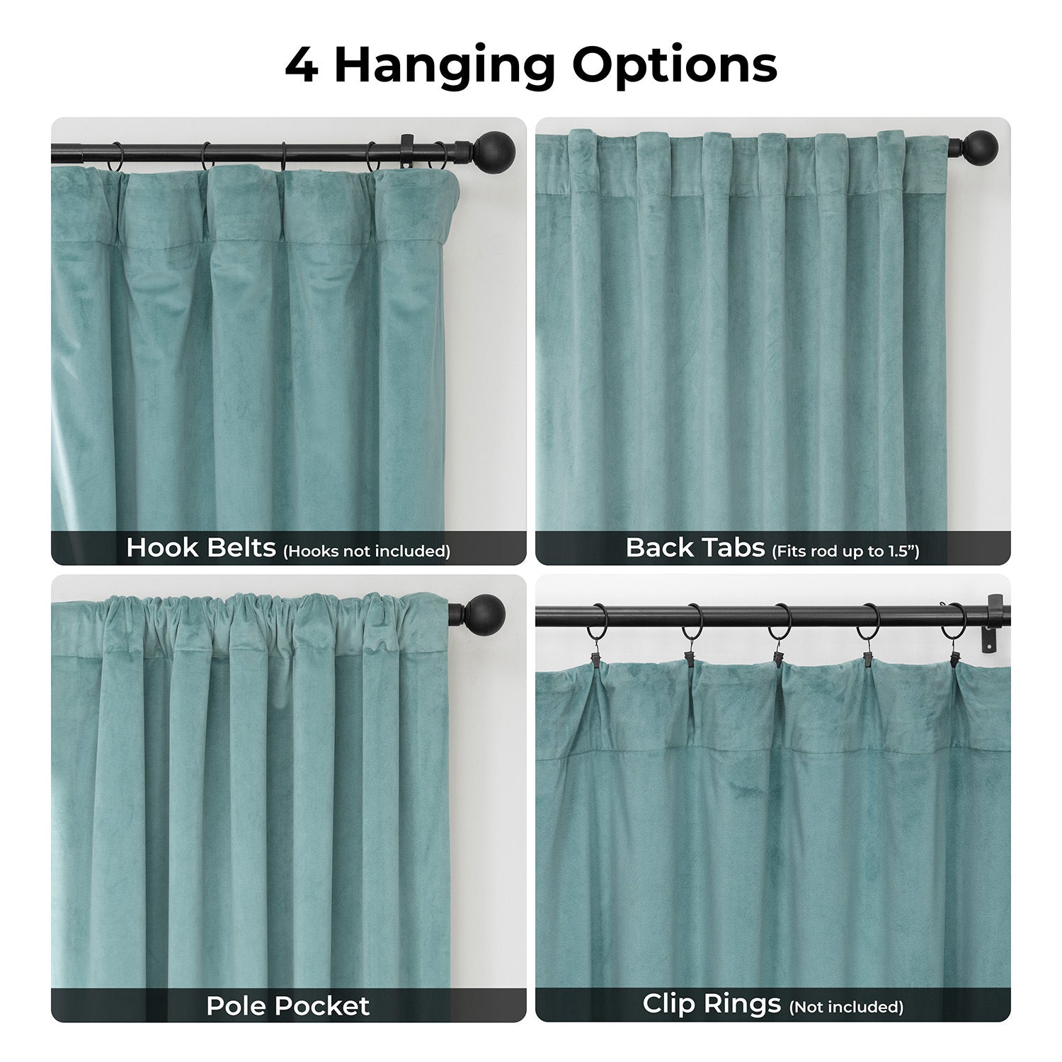 Aqua Mist Signature Velvet Blackout Curtain