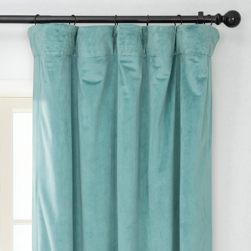 Aqua Mist Signature Velvet Blackout Curtain