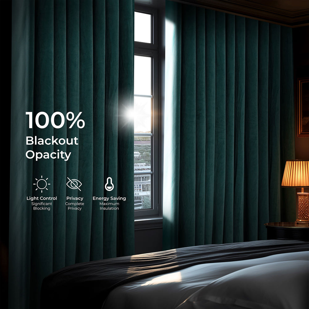 Aqua Mist Signature Velvet Blackout Curtain