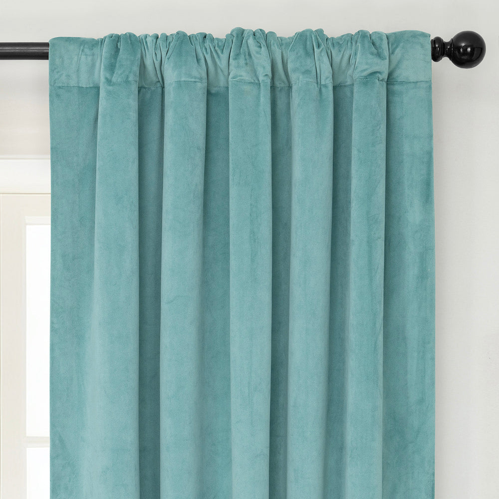 Aqua Mist Signature Velvet Blackout Curtain