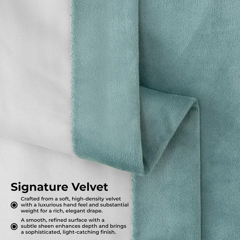 Aqua Mist Signature Velvet Blackout Curtain