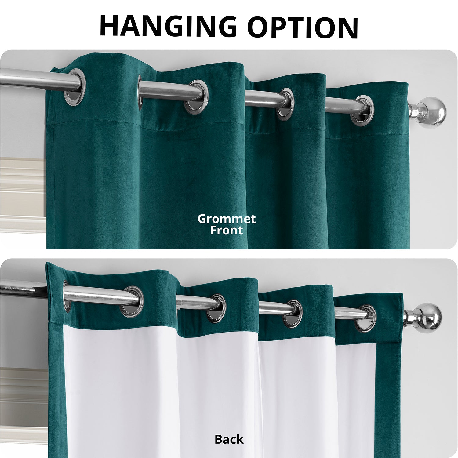 Everglade Teal Grommet Signature Velvet Blackout Curtain