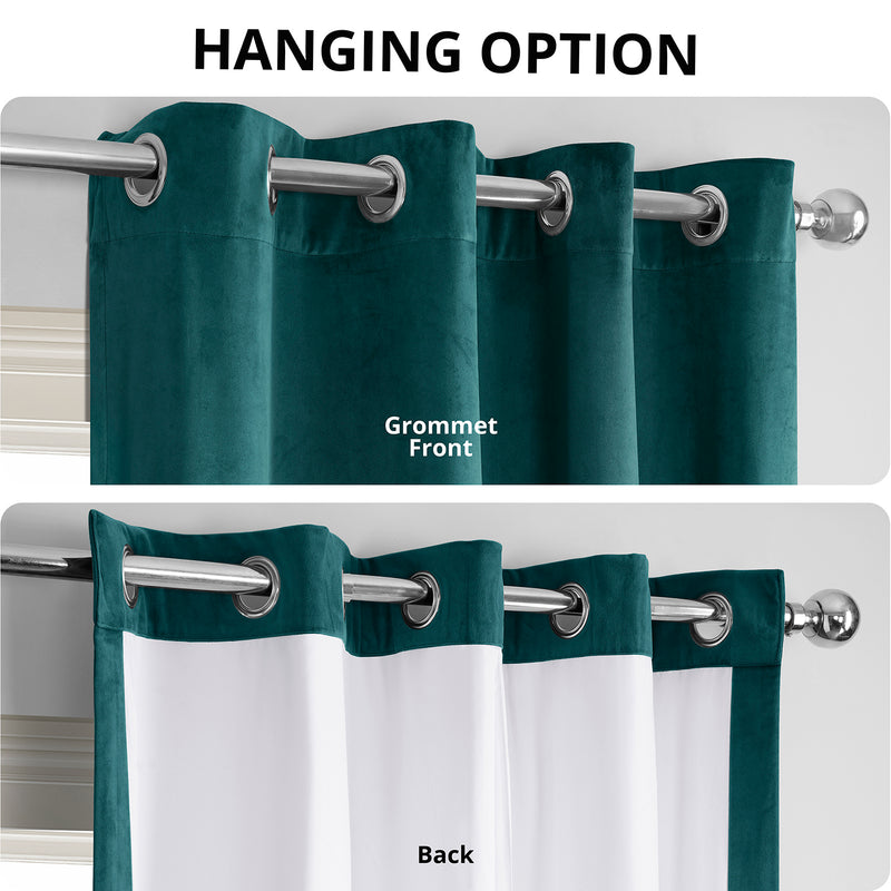 Everglade Teal Grommet Signature Velvet Blackout Curtain