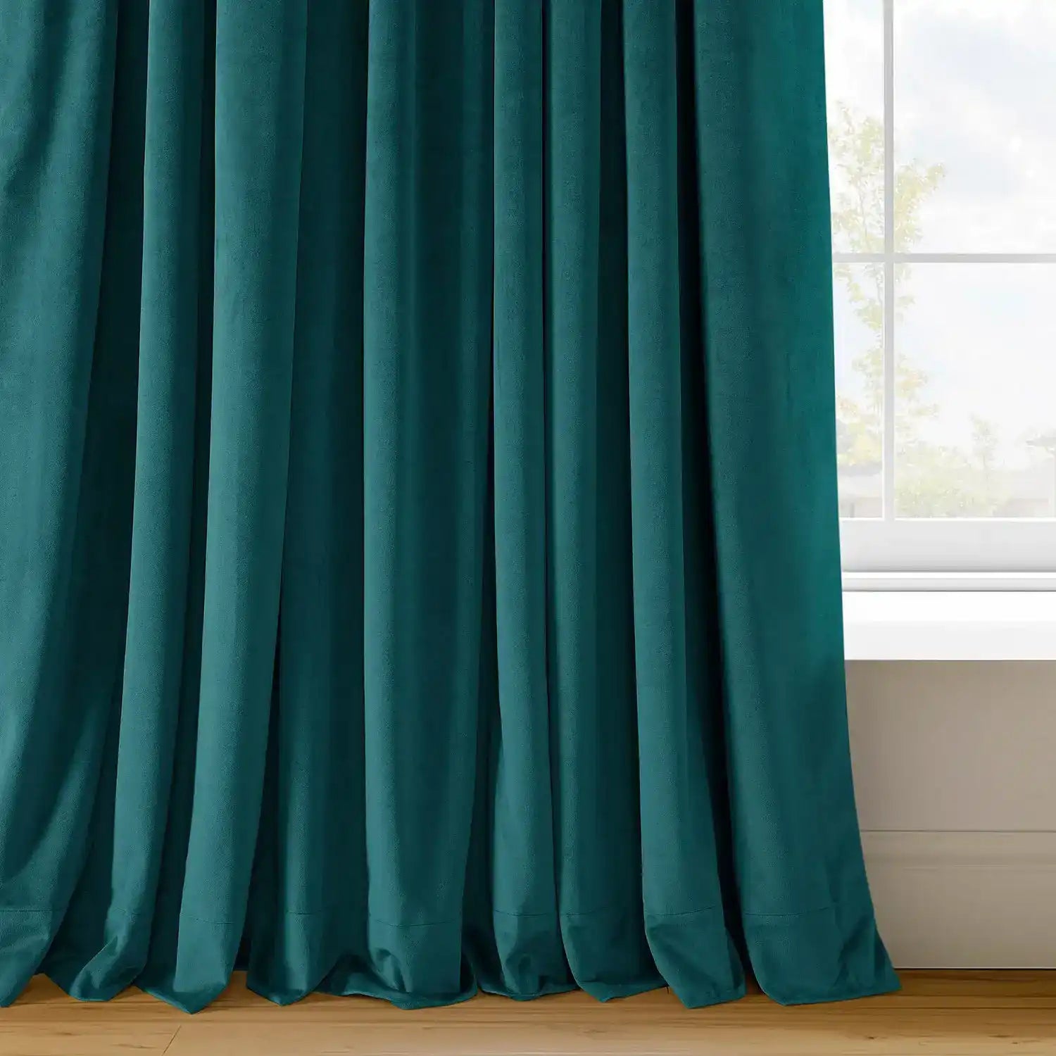 Everglade Teal Signature Velvet Custom Curtain