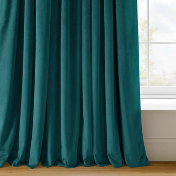 Everglade Teal Signature Velvet Custom Curtain