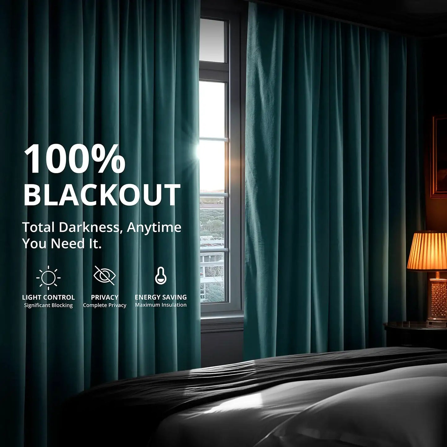 Everglade Teal Signature Velvet Blackout Curtain