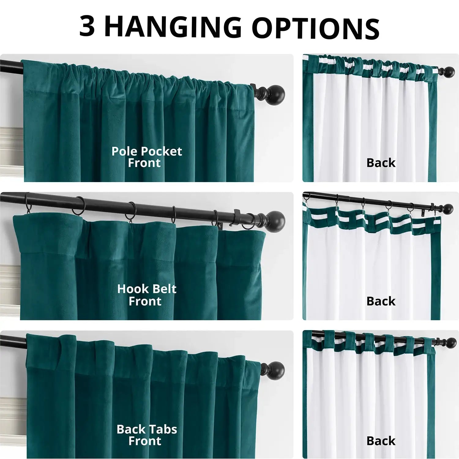 Everglade Teal Signature Velvet Blackout Curtain