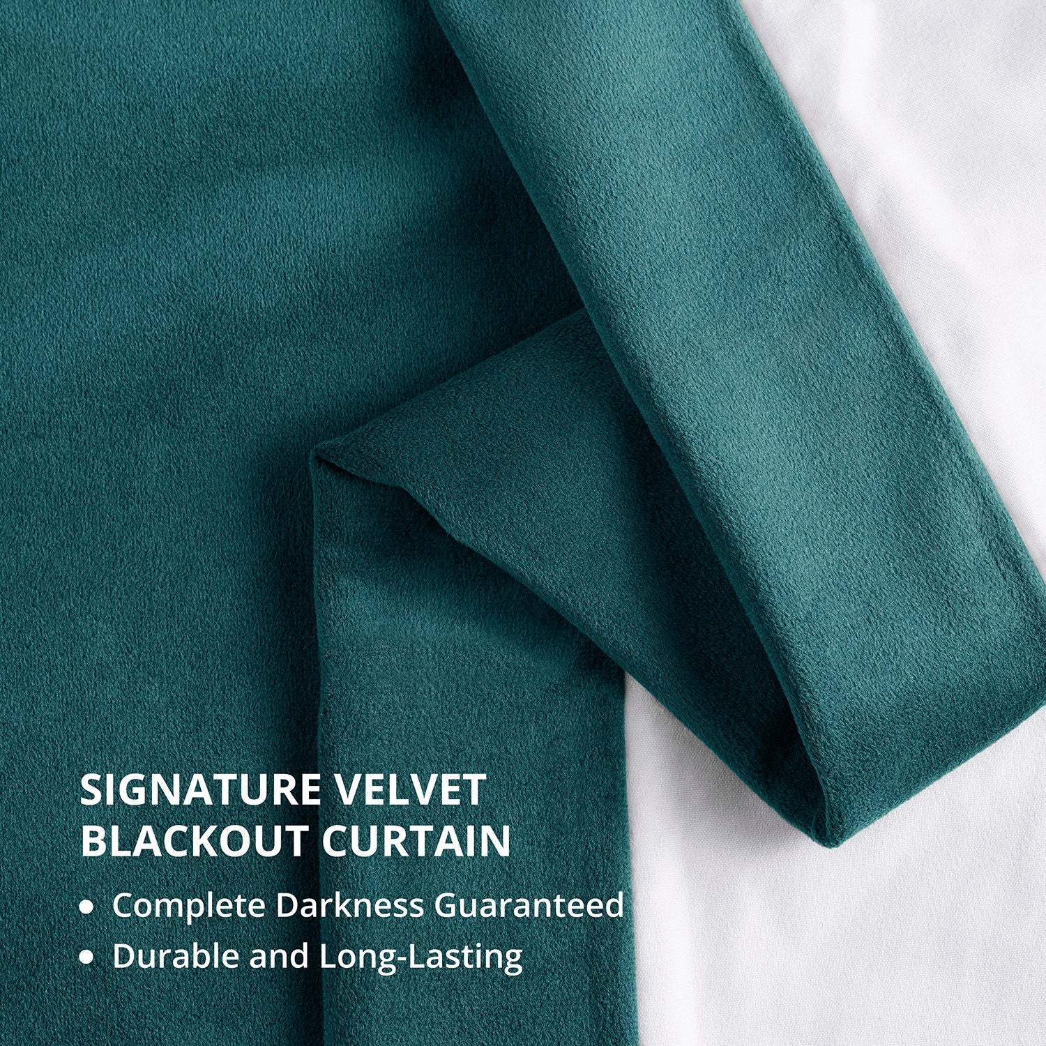 Everglade Teal Signature Velvet Blackout Curtain