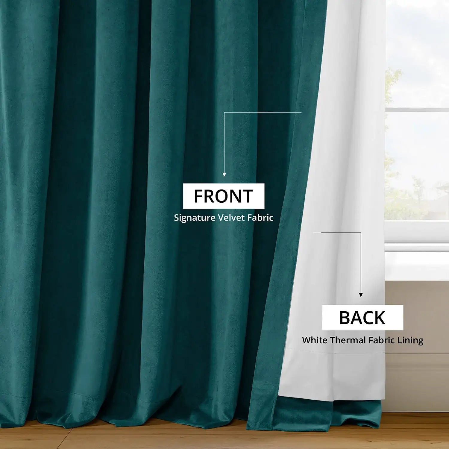 Everglade Teal Signature Velvet Blackout Curtain