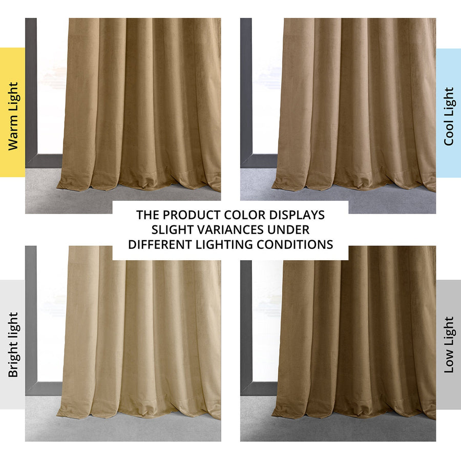 Amber Gold French Pleat Signature Velvet Blackout Curtain - HalfPriceDrapes.com