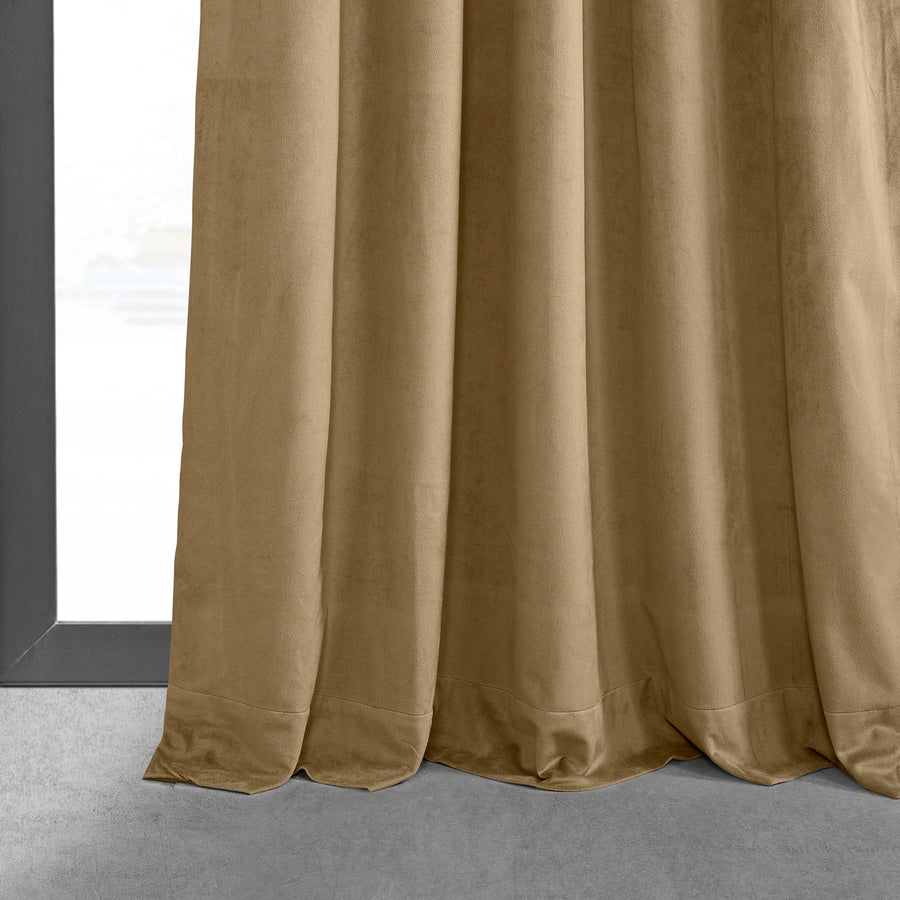 Amber Gold French Pleat Signature Velvet Blackout Curtain - HalfPriceDrapes.com