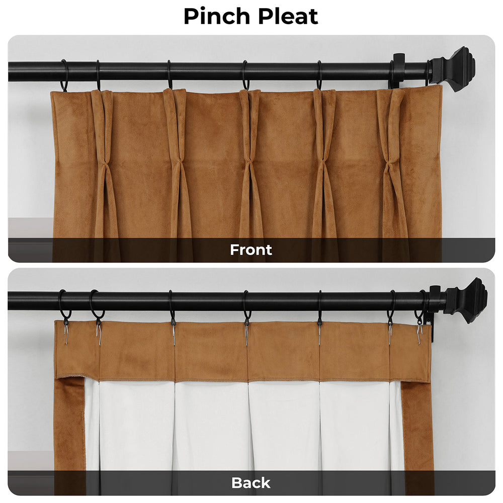 Amber Gold Pinch Pleat Signature Velvet Blackout Curtain