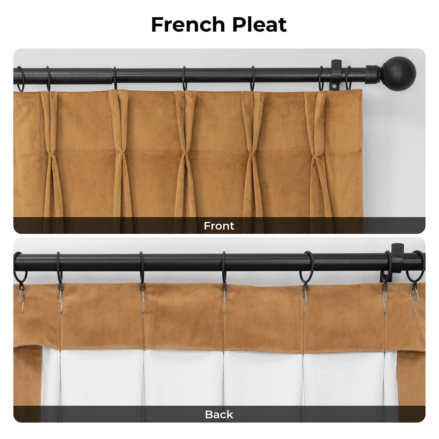 Amber Gold Pinch Pleat Signature Velvet Blackout Curtain