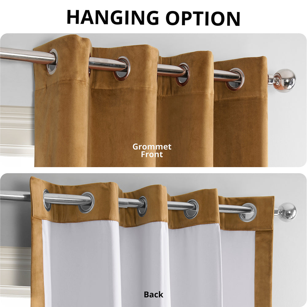 Amber Gold Grommet Signature Velvet Blackout Curtain