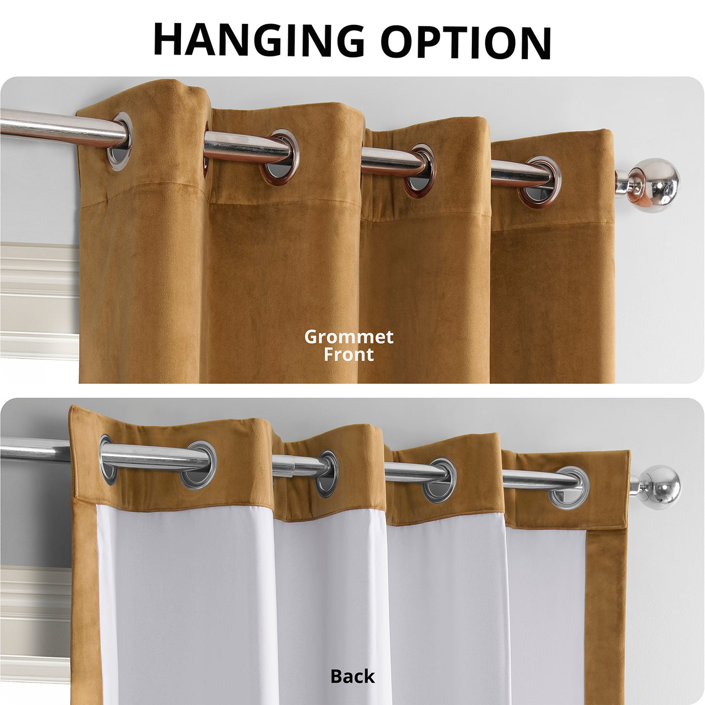 Amber Gold Grommet Signature Velvet Blackout Curtain