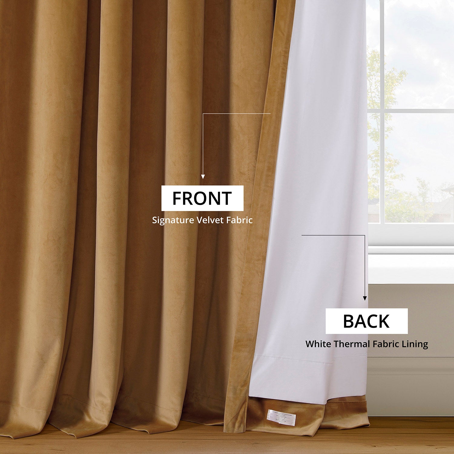 Amber Gold Grommet Signature Velvet Blackout Curtain