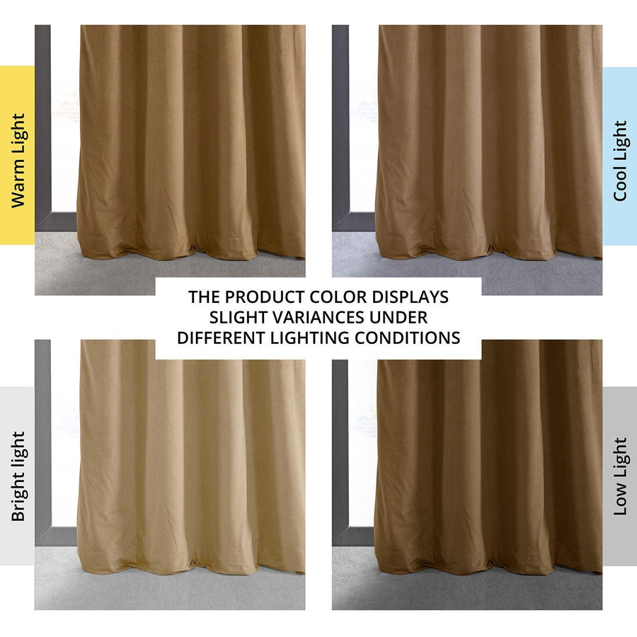 Amber Gold Grommet Signature Velvet Blackout Curtain - HalfPriceDrapes.com