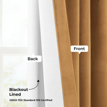 Amber Gold Grommet Signature Velvet Blackout Curtain