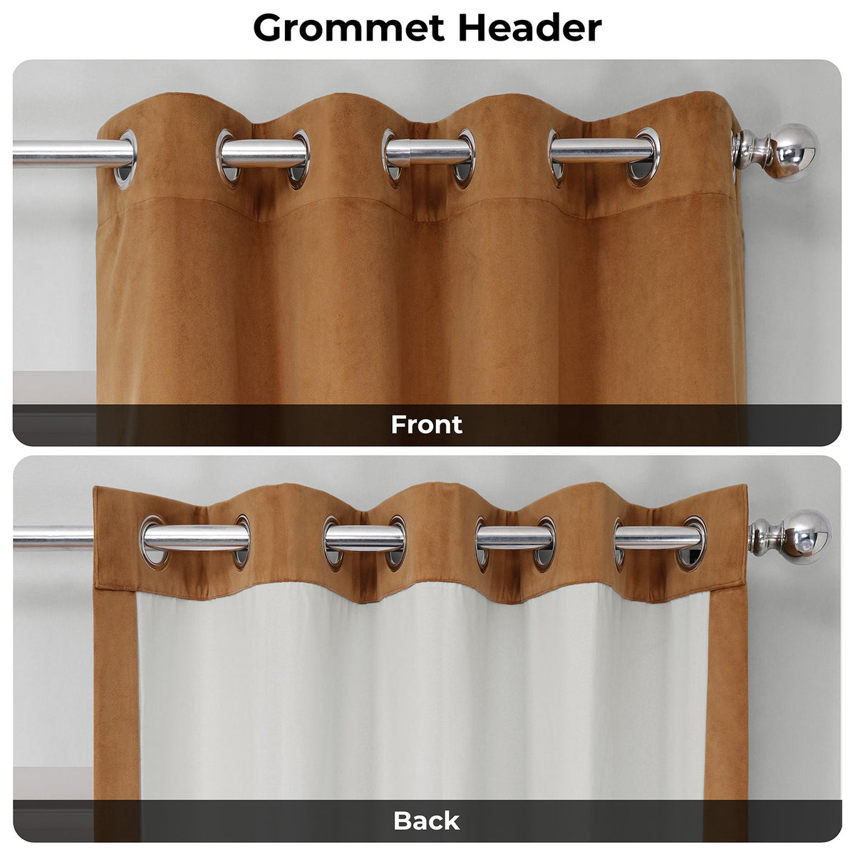 Amber Gold Grommet Signature Velvet Blackout Curtain