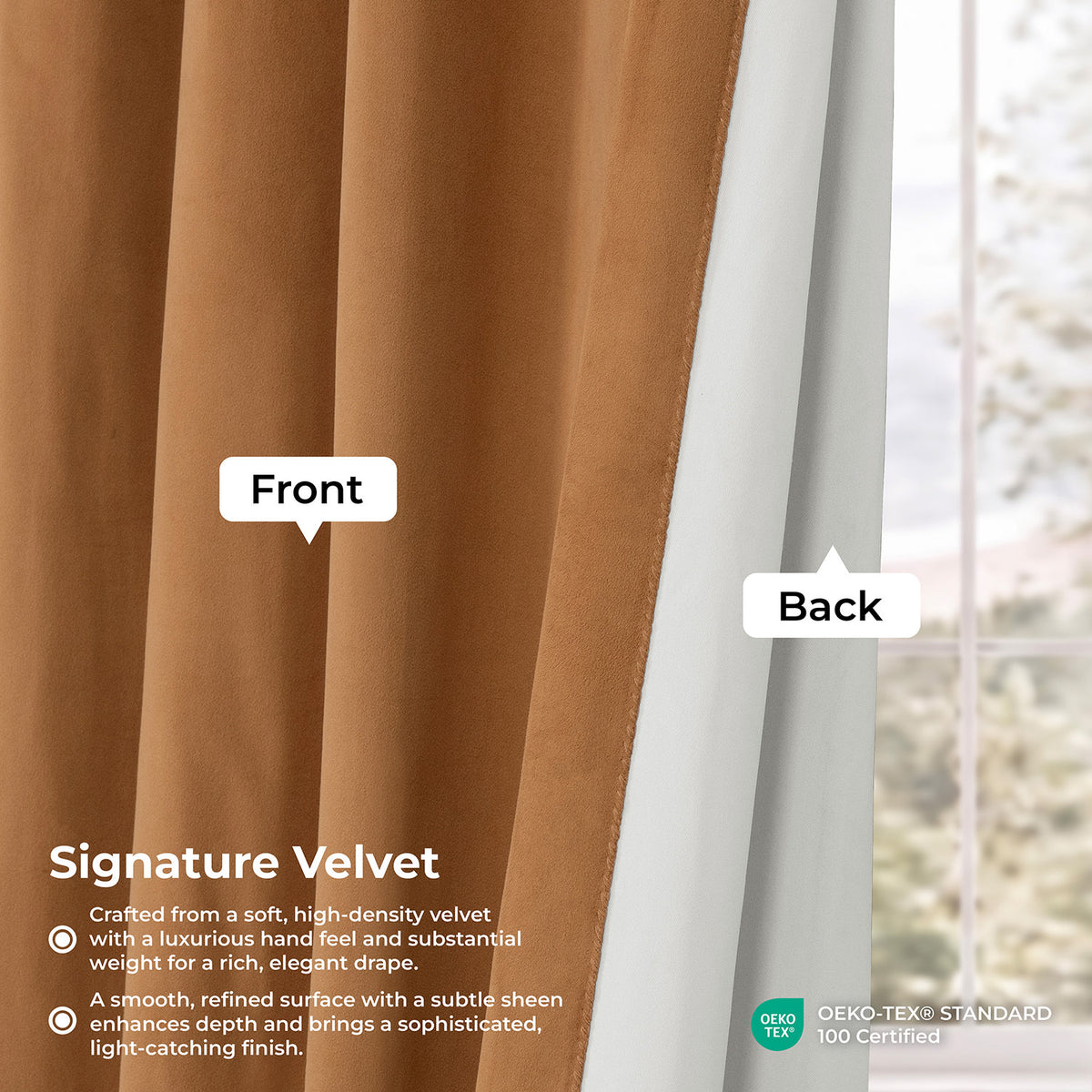 Amber Gold Signature Velvet Blackout Curtain