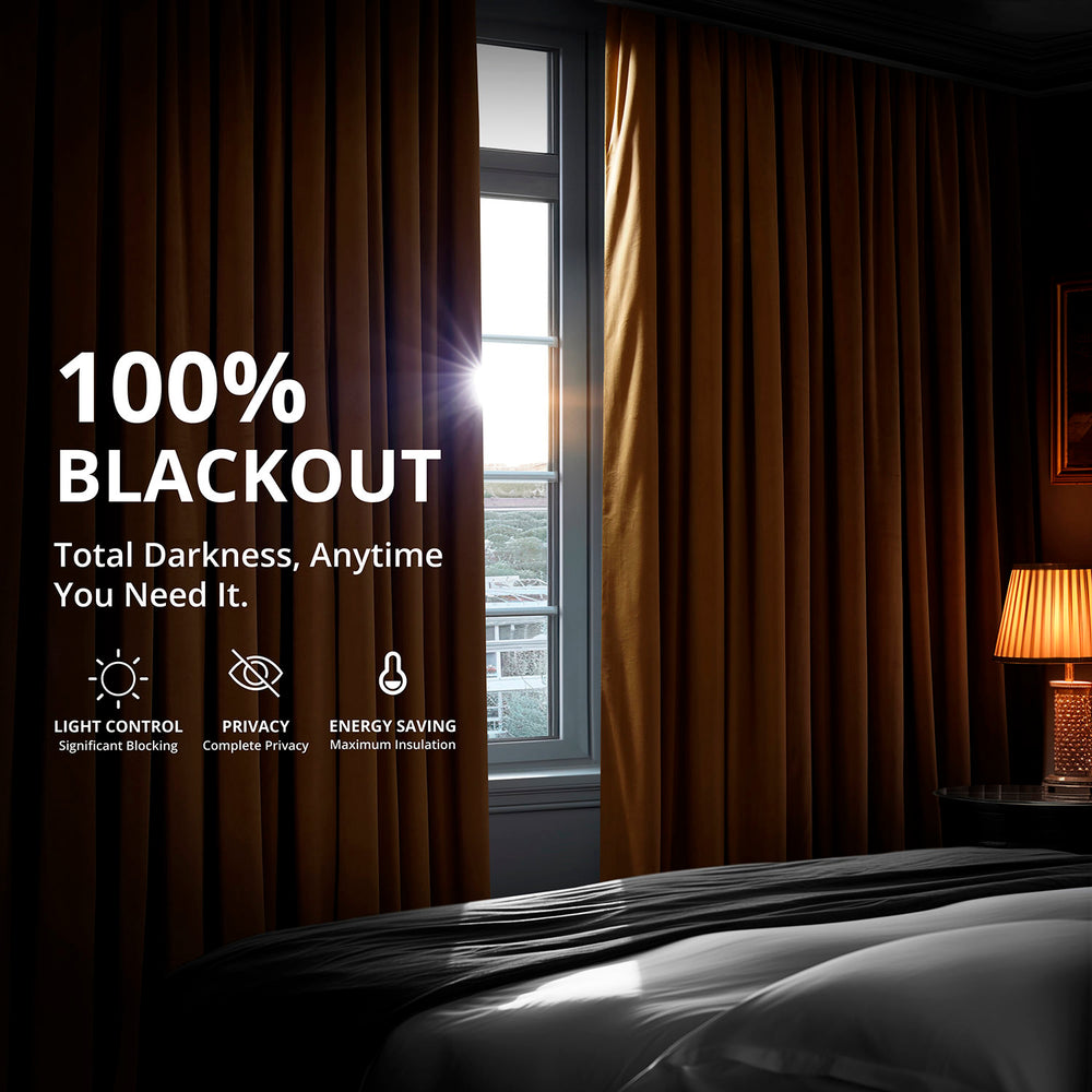 Amber Gold Signature Velvet Blackout Curtain