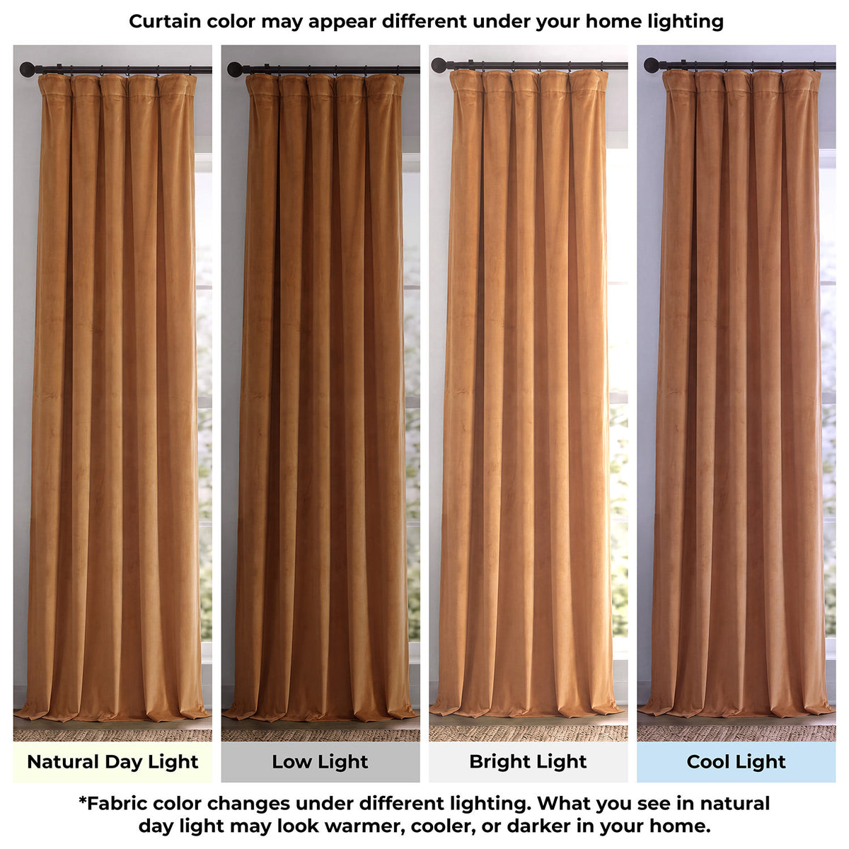 Amber Gold Signature Velvet Blackout Curtain