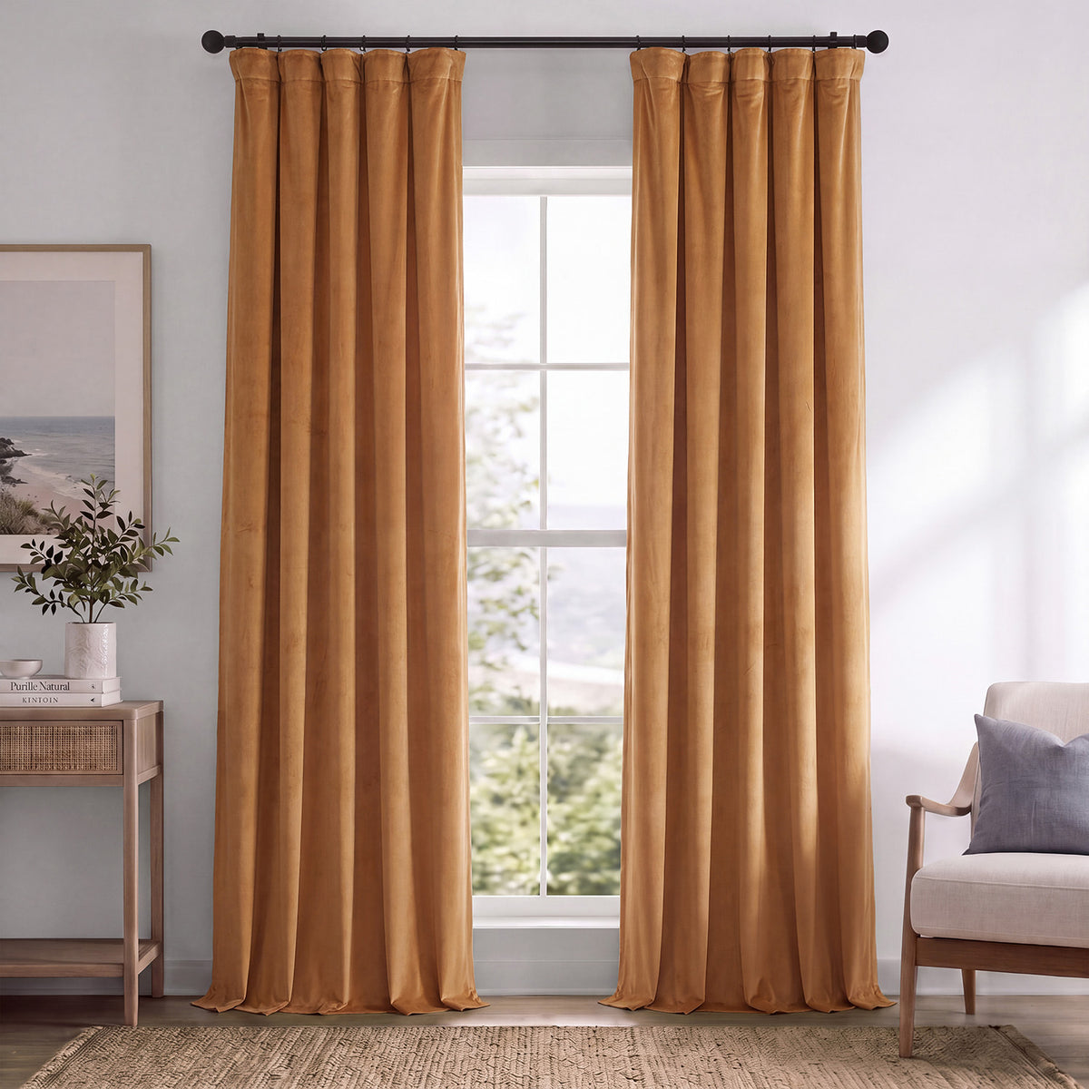 Amber Gold Signature Velvet Blackout Curtain