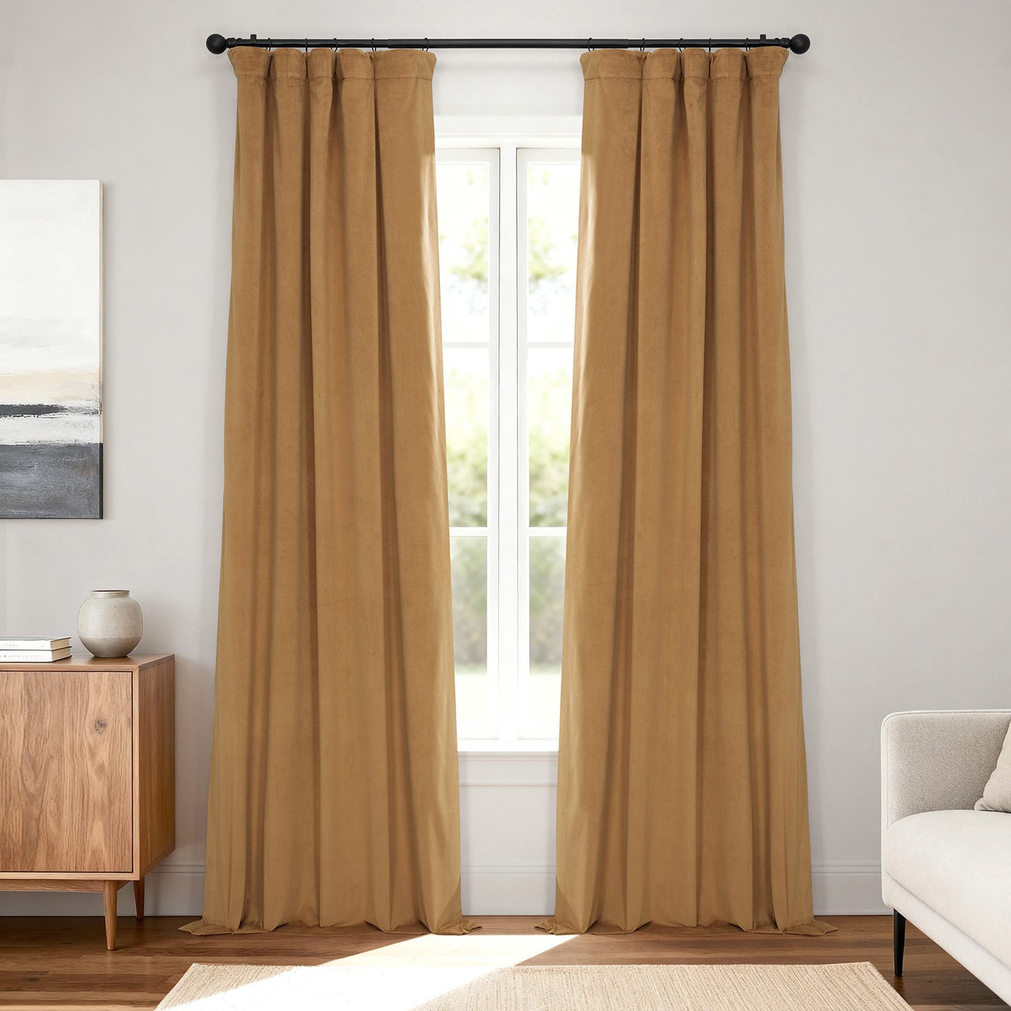Amber Gold Signature Velvet Blackout Curtain
