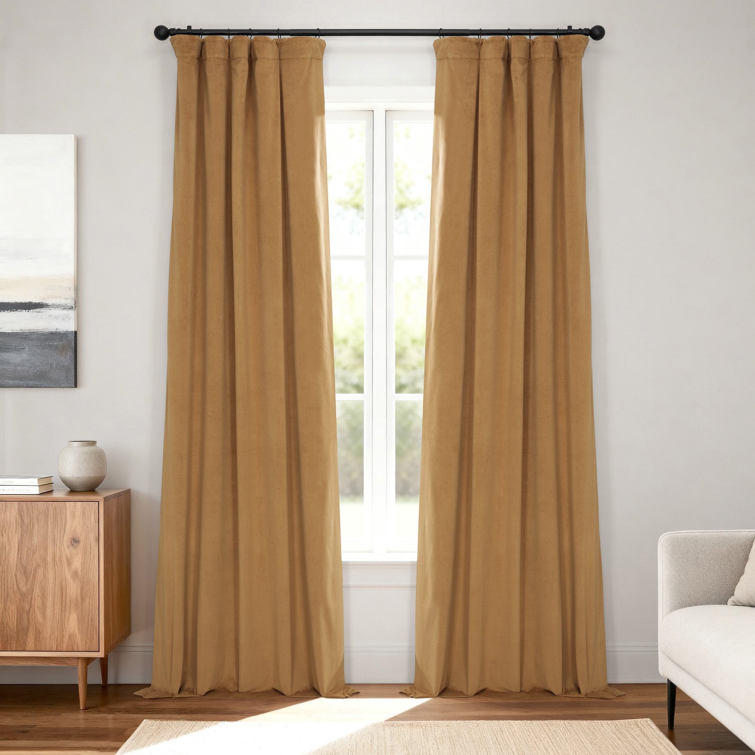 Amber Gold Signature Velvet Blackout Curtain