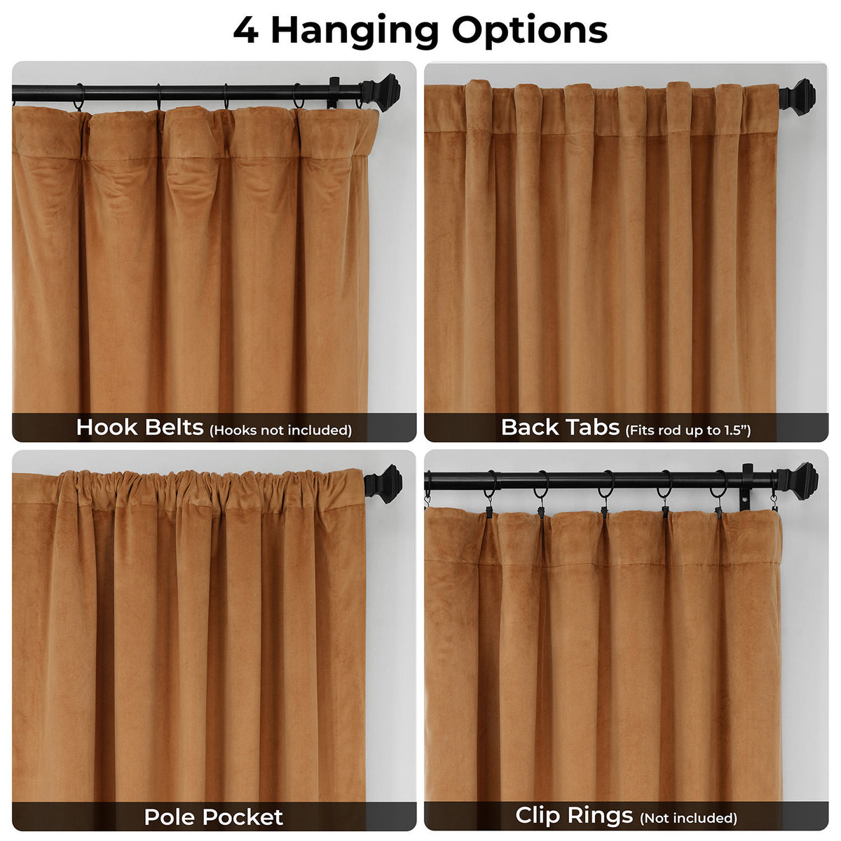 Amber Gold Signature Velvet Blackout Curtain